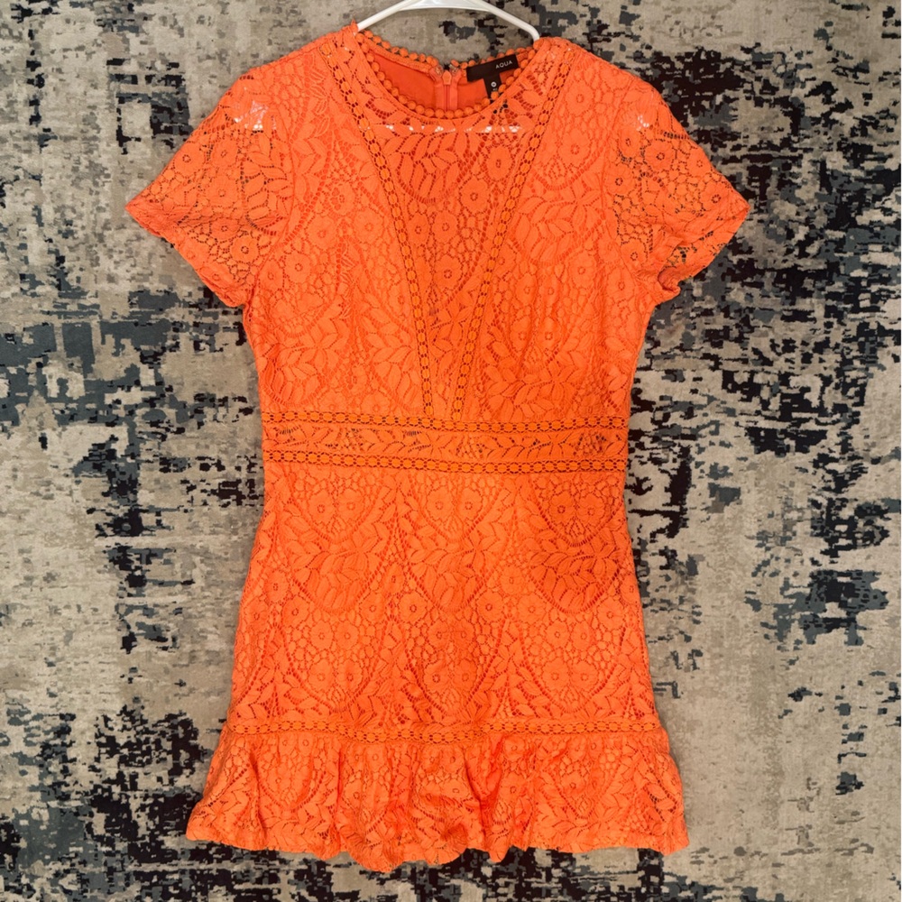 Orange lace dress